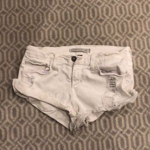 Flying Monkey white ripped jean shorts